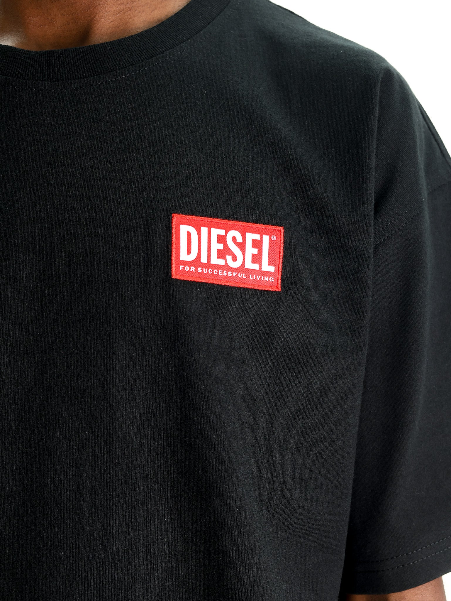 Diesel T-Shirt Boxt Jacquard Logo Patch Black